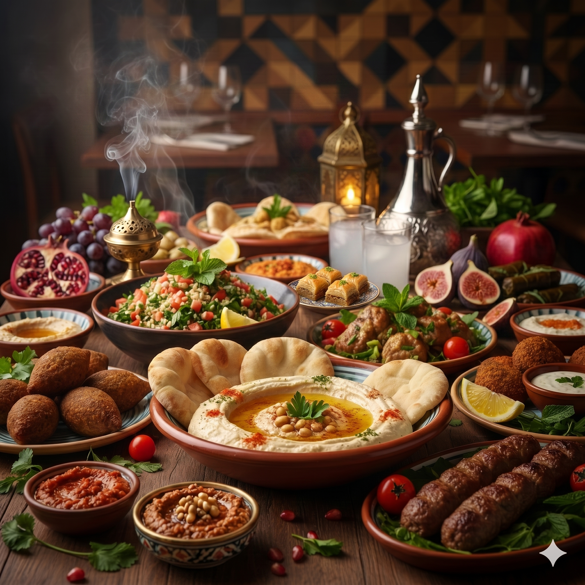 Prato da culinária árabe libanesa